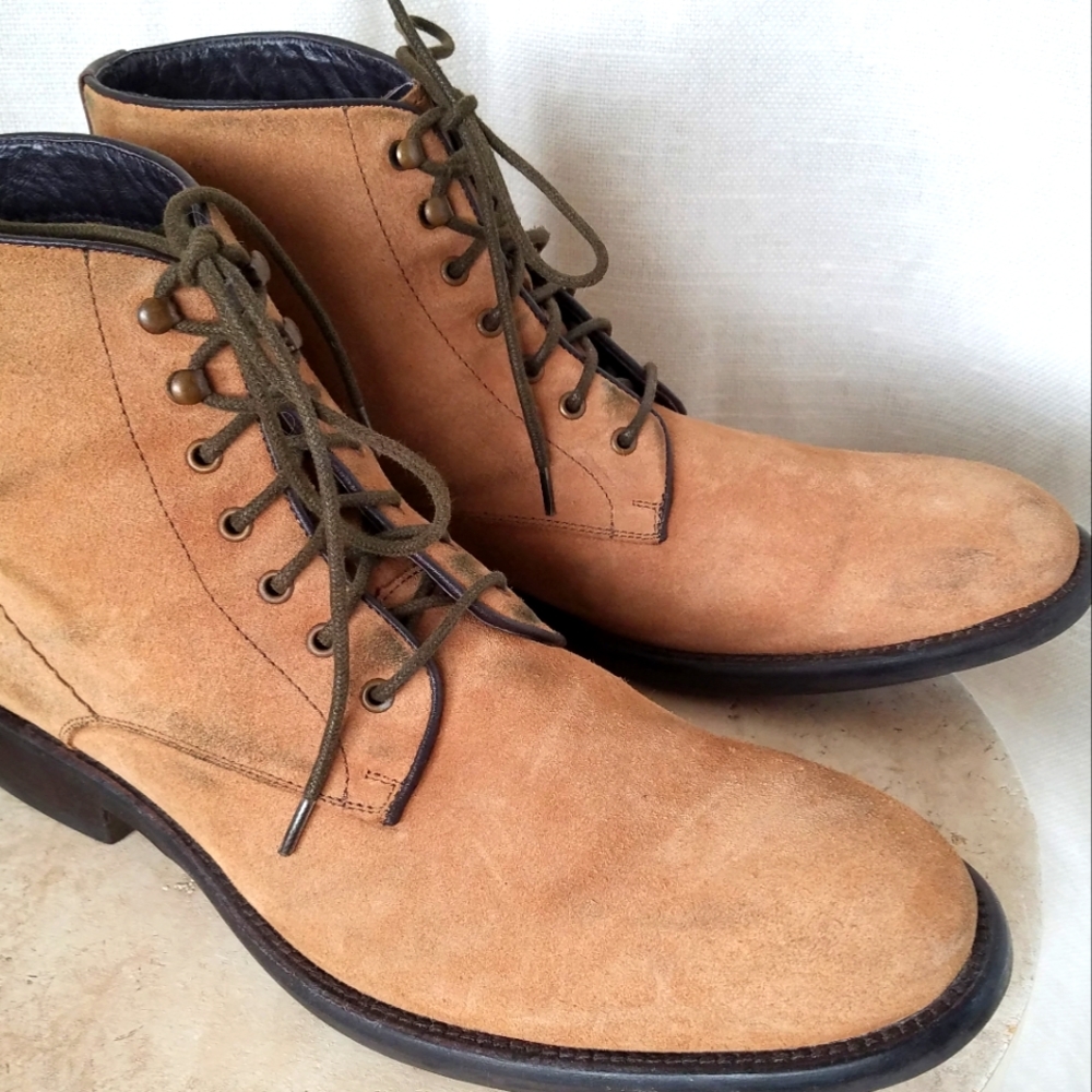 EST 2859 Steampunk Natural Suede Lace Up Boots 10
